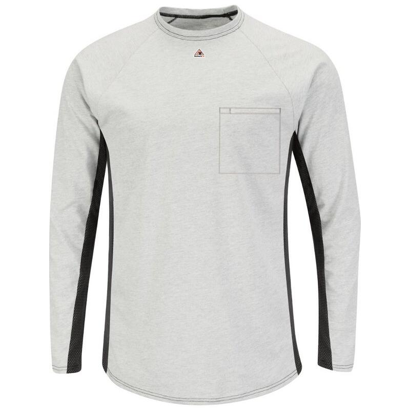Men's Long Sleeve FR Two-Tone Base Layer with Concealed Chest Pocket - EXCEL FR Thumbnail