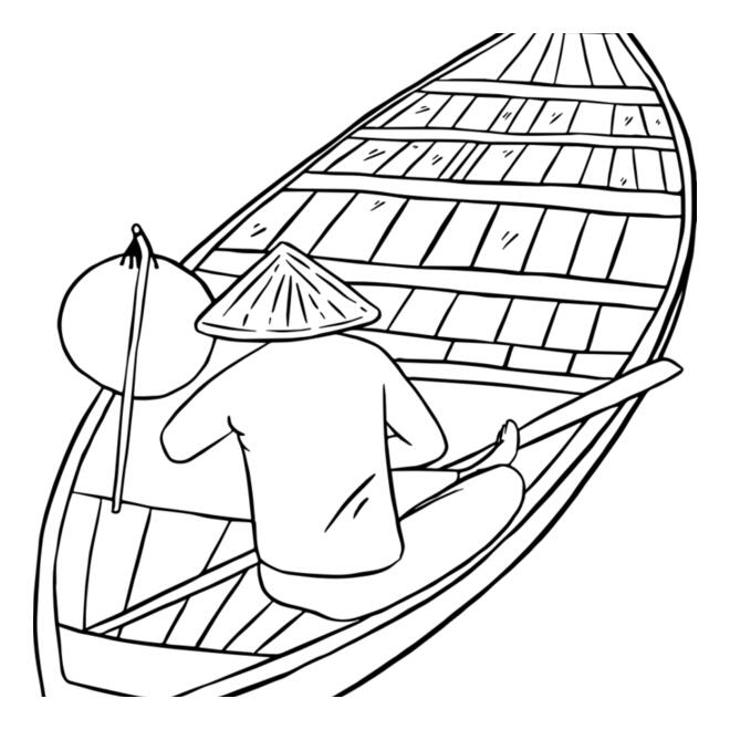 Traditional Boat with Rower Thumbnail
